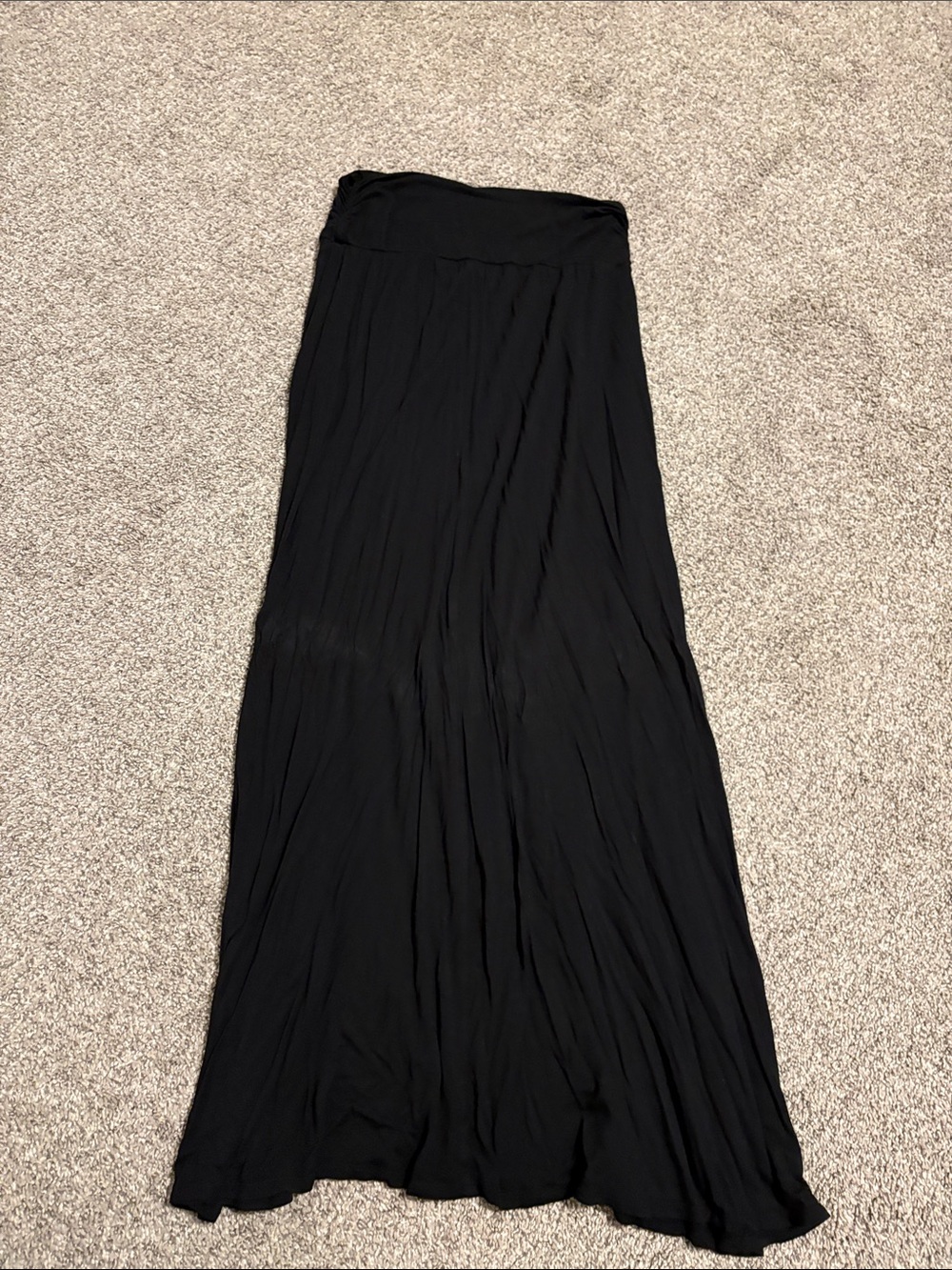 Black Women's Maxi Skirt - Classic Flowing Design